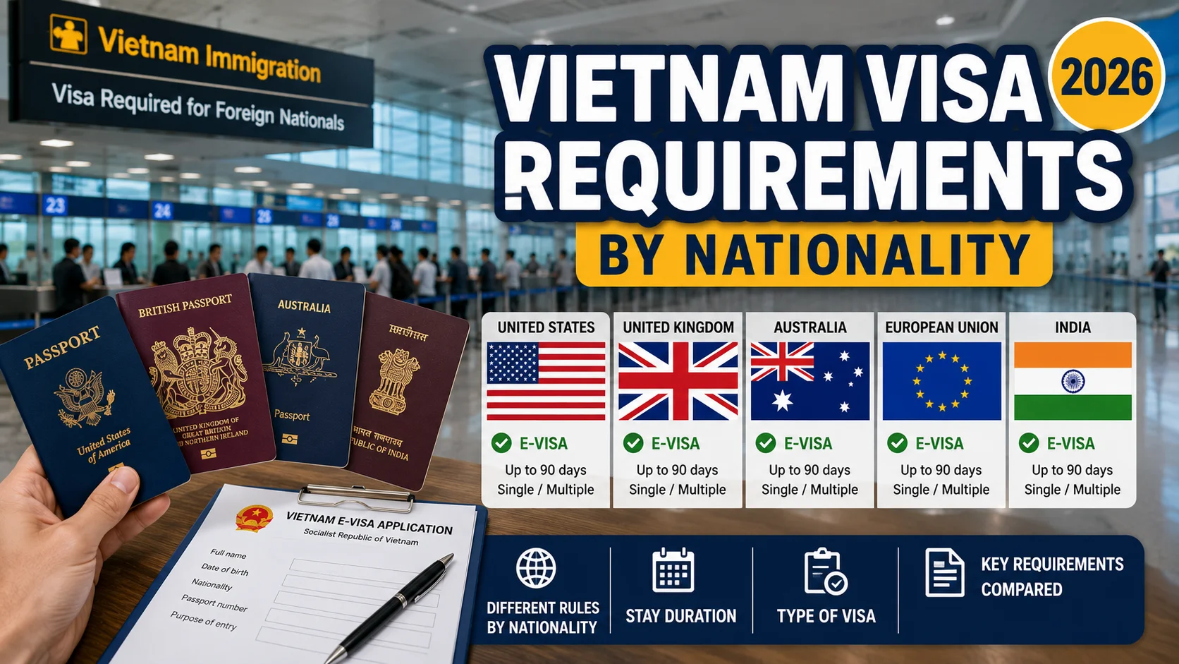 Vietnam Visa Requirements by Nationality: US, UK, Australia, EU & India Compared vietnam visa requirements by nationality